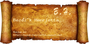 Bezák Henrietta névjegykártya